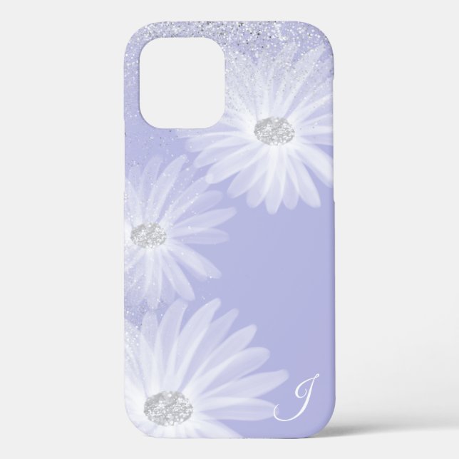 Delicate White Ribbon Flowers Monogram Case-Mate iPhone Case (Back)