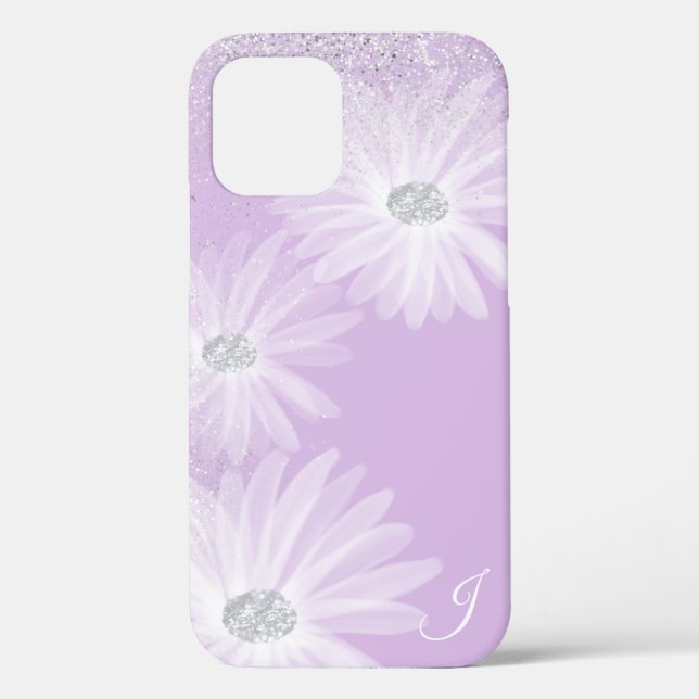 Delicate White Ribbon Flowers Monogram Case-Mate iPhone Case (Back)