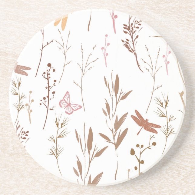 Delicate wild flower coasters (Front)