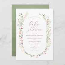 Delicate Wildflower Baby Shower Invitation