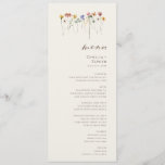 Delicate Wildflower | Beige Garden Wedding Dinner Menu<br><div class="desc">This delicate wildflower | beige garden wedding dinner menu is perfect for your simple, whimsical boho rainbow summer wedding. The bright, enchanted pink, yellow, orange, and gold colour florals give this product the feel of a minimalist elegant vintage hippie spring garden. The modern design is artsy and delicate, portraying a...</div>