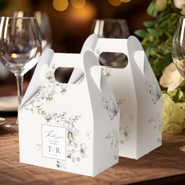 Delicate Wildflower Border Thank You ID1102 Favour Box (Creator Uploaded)