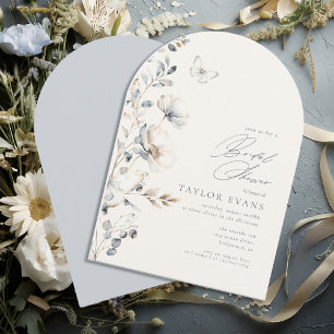 Delicate Wildflower Butterfly Bridal Shower ID1102 Invitation