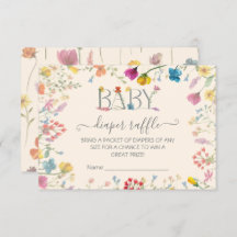 Delicate Wildflower floral garden Diaper Raffle