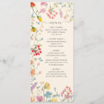 Delicate wildflower floral garden Wedding  Menu<br><div class="desc">Delicate Wildflower floral garden Wedding Menu Card. Great for a garden, outdoor, or boho feel! Features dried or pressed flowers in muted bright pastel colours. All wording can be changed! Perfect for any occasion, birthday, engagement party, graduation, retirement or bridal shower. To make more changes go to Personalise this template....</div>