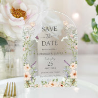 Delicate Wildflower Floral Wedding Save the Date