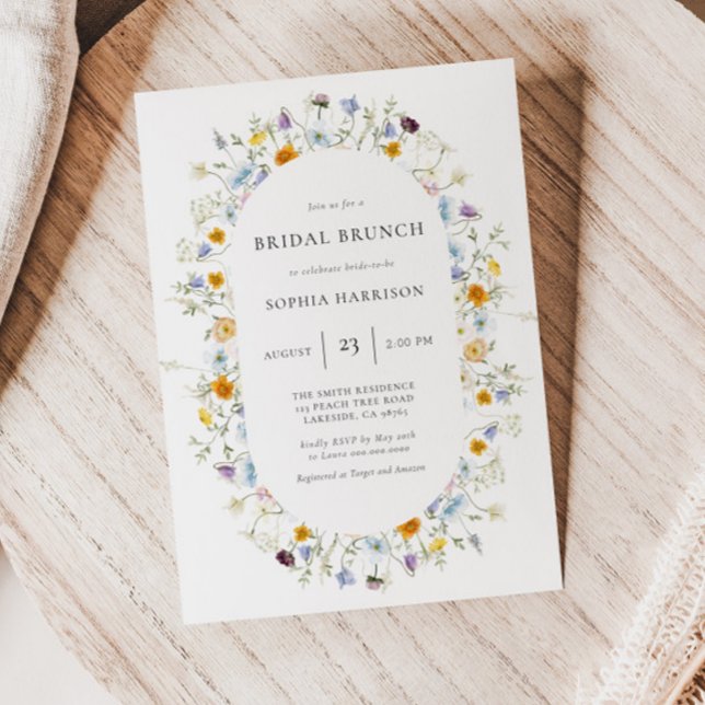 Delicate Wildflower Frame Bridal Shower Invitation (Creator Uploaded)