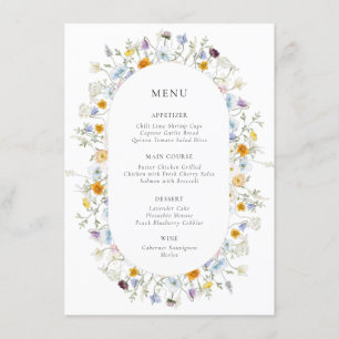 Delicate Wildflower Frame Menu