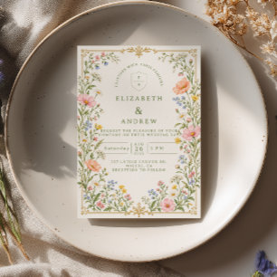 Delicate Wildflower Garden Wedding Invitation