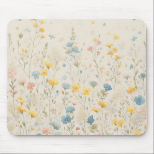 Delicate Wildflower Meadow Art Mouse Pad