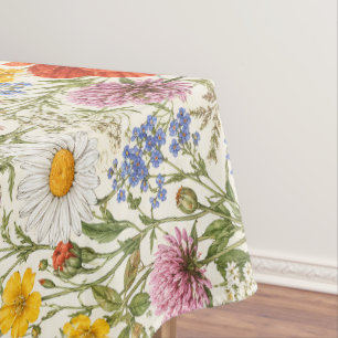 Delicate Wildflower Meadow Blooms Tablecloth
