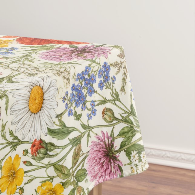 Delicate Wildflower Meadow Blooms Tablecloth (In Situ)