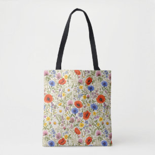 Delicate Wildflower Meadow Blooms Tote Bag