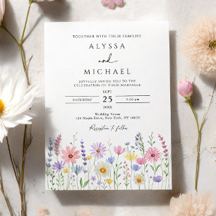 Delicate Wildflower Meadow Wedding Invitation