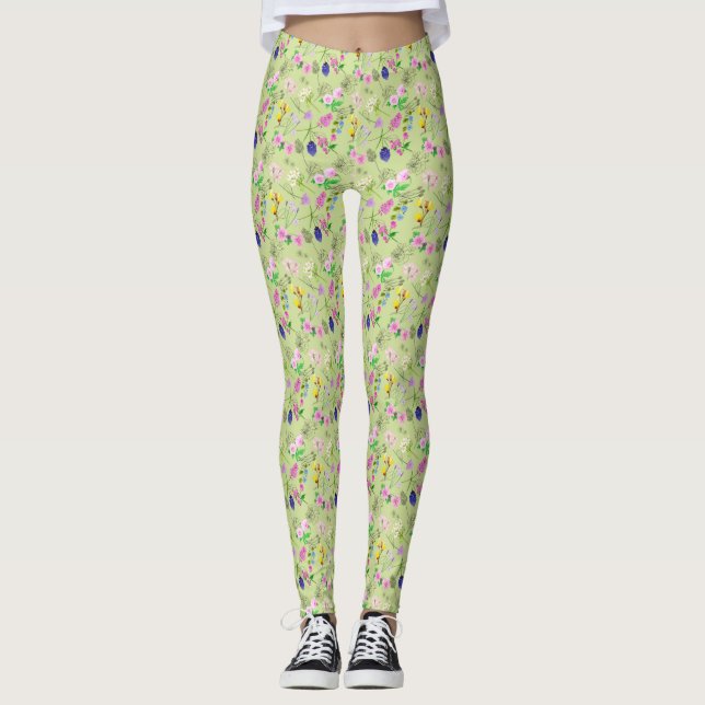 Delicate wildflower print All-Over-Print Leggings (Front)