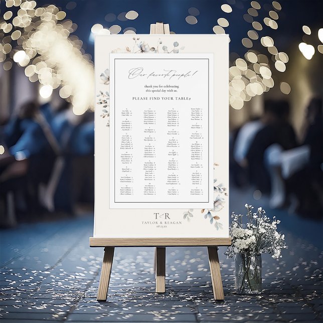 Delicate Wildflower Seating Chart Ivory ID1102 (Creator Uploaded)