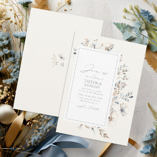 Delicate Wildflower Watercolor Wedding ID1102 Invitation