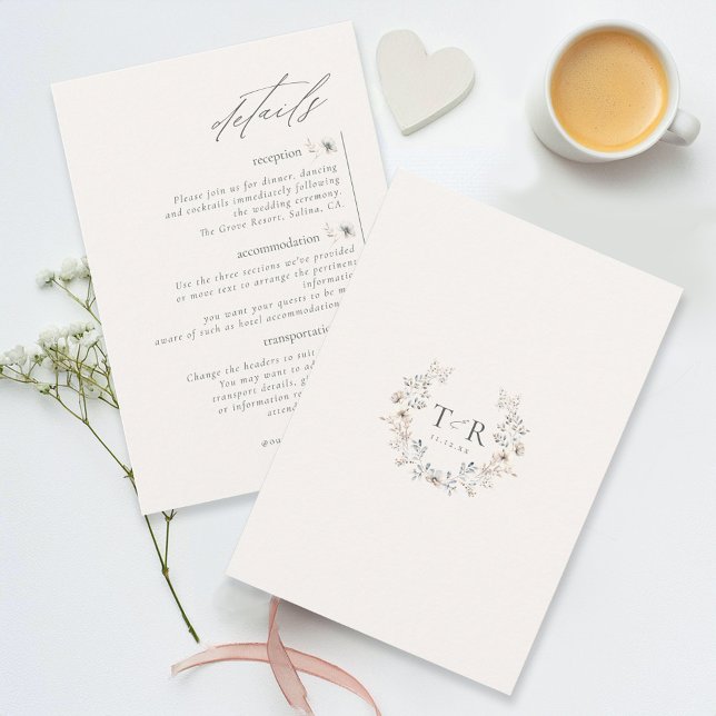 Delicate Wildflower Wedding Details ID1102 Enclosure Card (Creator Uploaded)
