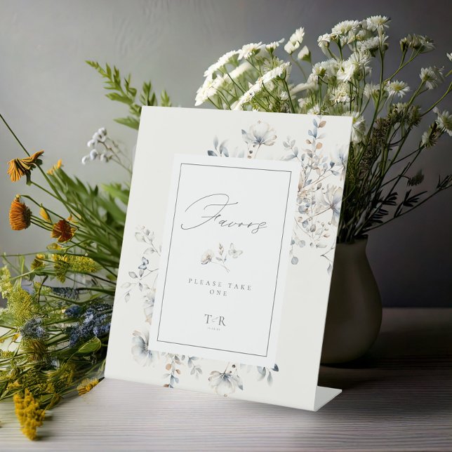 Delicate Wildflower Wedding Favours ID1102 Pedestal Sign (Creator Uploaded)