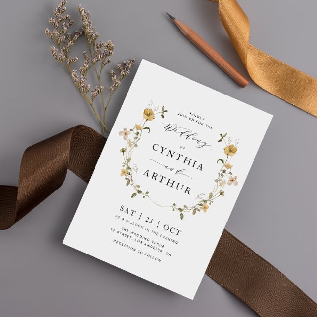 delicate wildflower wedding invitation (Creator Uploaded)