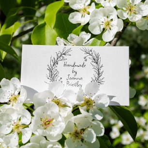 Delicate Wildflower Wreath & Script Handmade by Rubber Stamp