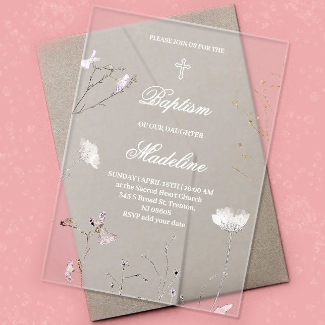 delicate wildflowers Acrylic Invitation (Creator Uploaded)
