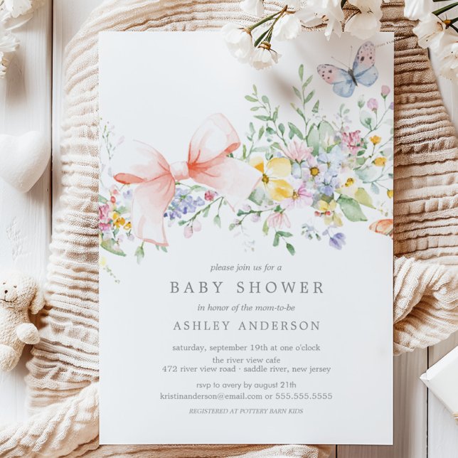 Delicate Wildflowers Baby Shower  Invitation (Creator Uploaded)