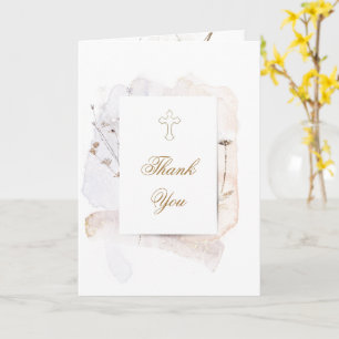 delicate wildflowers Baptism thank you for coming Card