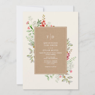 Delicate Wildflowers Botanical Cardstock Wedding Invitation