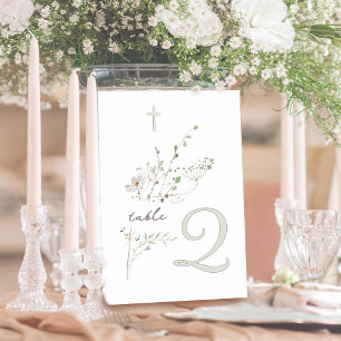 delicate wildflowers bouquet Baptism n 2 Table Number