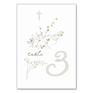 delicate wildflowers bouquet Baptism n 3 Table Number