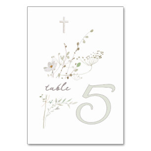 delicate wildflowers bouquet Baptism n 5 Table Number