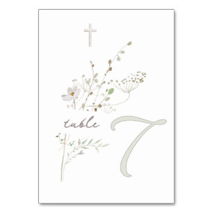 delicate wildflowers bouquet Baptism n 7 Table Number