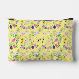 Delicate wildflowers in light yellow. Custom.  Accessory Pouch