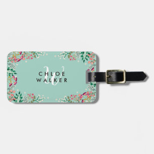 Delicate Wildflowers - Name & Initial Luggage Tag