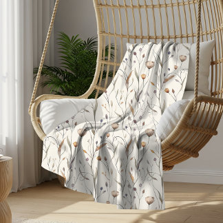 Delicate Wildflowers Sherpa Blanket