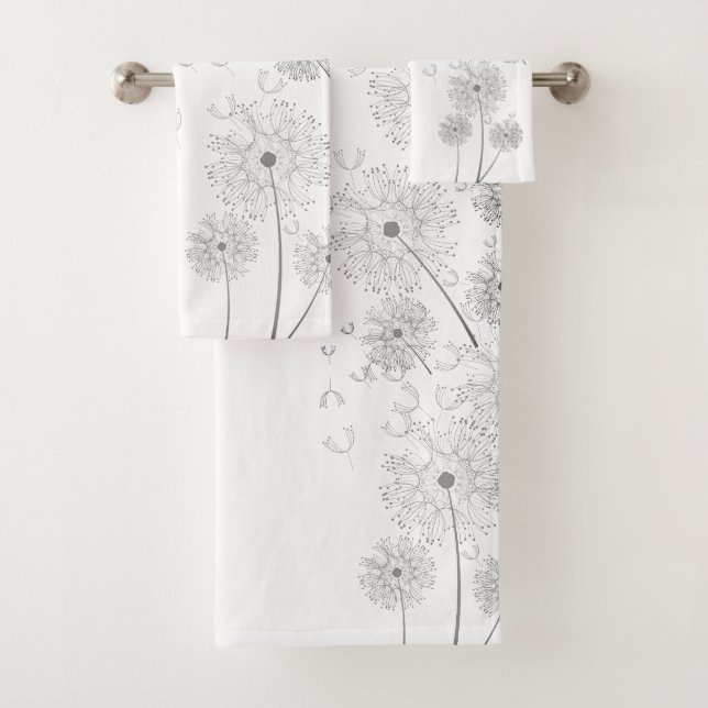 Delicate Wind Blown Flowers Bath Towel Set (Insitu)