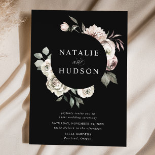 Delicate Winter Floral Frame Wedding Invitation