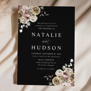 Delicate Winter Floral Wedding Invitation