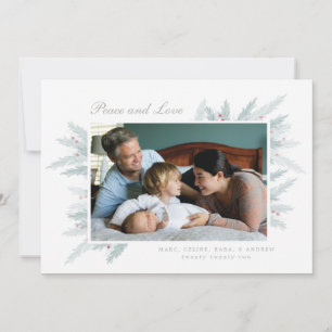 delicate winter pine holiday card