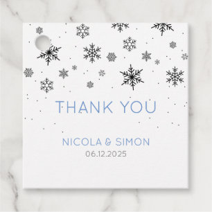 Delicate Winter Snowflakes Pattern Thank You Favour Tags