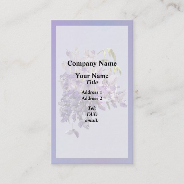 Delicate Wisteria Business Card (Front)