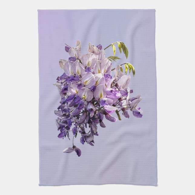 Delicate Wisteria Tea Towel (Vertical)