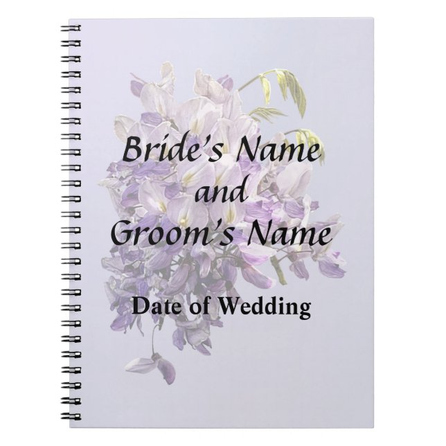 Delicate Wisteria Wedding Products Notebook (Front)