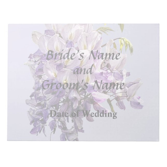 Delicate Wisteria Wedding Products Notepad (Front)