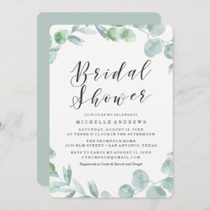 Delicate Wreath   Bridal Shower Invitation