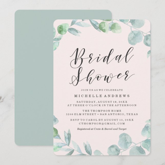 Delicate Wreath | Bridal Shower Invitation (Front/Back)