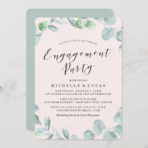 Delicate Wreath Engagement Party Invitation