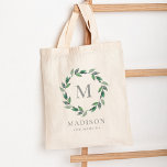 Delicate Wreath Personalised Monogram Tote Bag<br><div class="desc">This lovely design can be customised to your favourite colour combinations. Makes a great gift! Find stylish stationery and gifts at our shop: www.berryberrysweet.com.</div>