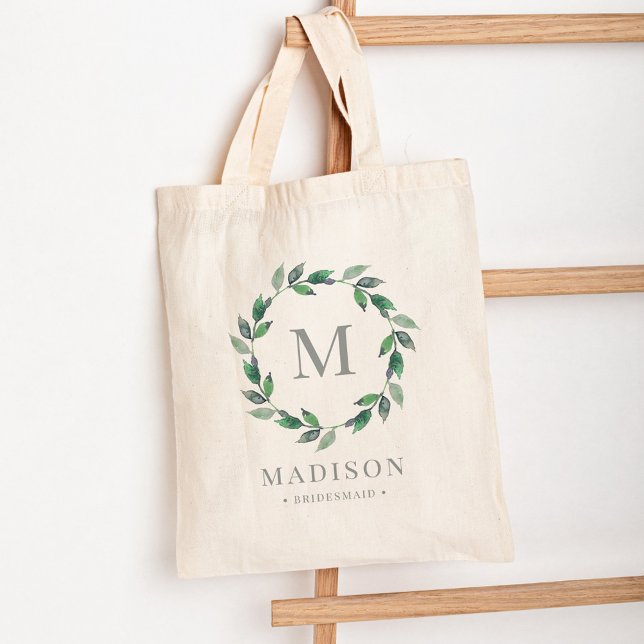 Delicate Wreath Personalised Monogram Tote Bag (Creator Uploaded)
